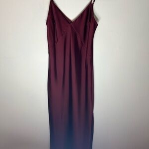 a new day Burgundy Satin Slip Dress